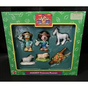 Vintage 1996 Mattel Disney Mickey Farming Play Set Figures Mickey Stuff For Kids